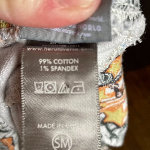 MARVEL HER UNIVERSE denim fabric overalls shorts size Small - Picture 7 of 8